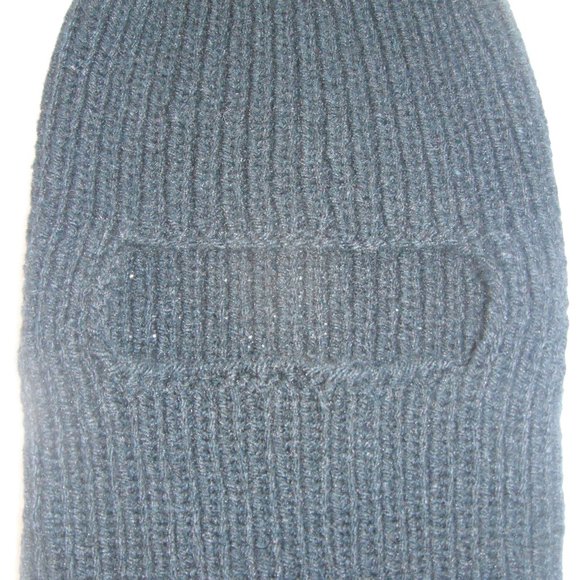 One Hole Balaclava Handmade Face Mask Black Warm Winter Hat Cap Knit One Size - Picture 7 of 8